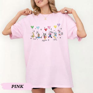 Retro Disney Mickey And Friends Signatures Comfort Colors Shirt, Disney Vacation Shirt, Magic Kingdom, Disneyland Tee, Disneyworld Gift