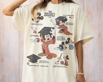 Retro Disney The Sorcerer's Apprentice Fantasia Mickey Shirt, Fantasmic Mickey Sorcerer Tee, Mickey Graduation Shirt, Disneyland Shirt