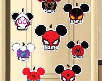 Custom Spiderman Ears Magnet, Spider Gwen Ears Magnet, Iron Spiderman Ears, Spiderman Face Magnet, Spidey Amazing Friends Door Magnet
