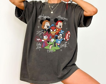 Disney Mickey And Friends Marvel Avengers Shirt, Comic Book, Disney Signatures Tee, Marvel Superhero Characters, Disney Family Vacation