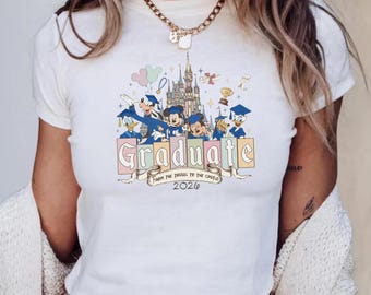 Vintage Mickey And Friends Graduate 2026 Baby Tee, From The Tassel To The Castle Shirt, Wdw Disneyland Grad Trip Top, Gift For Her