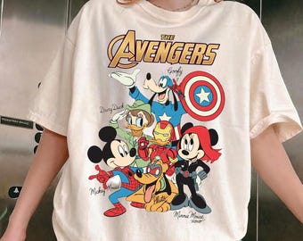 Disney Avenger Mickey and Friends Comfort Colors Shirt, Marvel Avenger Top, Mickey and Minnie Tee, Avengers Shirt, Superhero Outfit