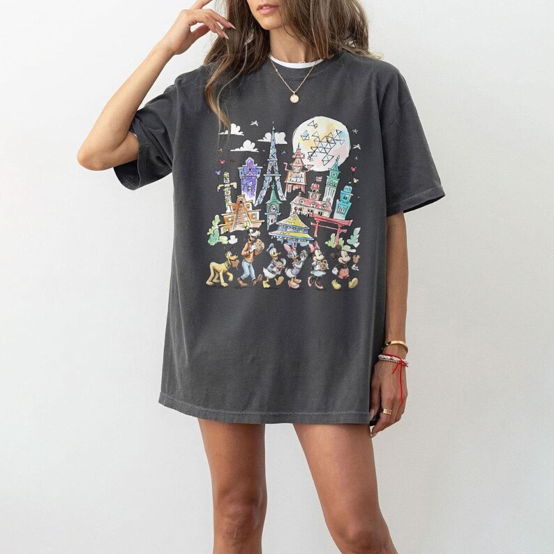Disney Epcot Shirt, Mickey And Friends Shirt, Retro 90s Tee, Disney Epcot World Tour, WDW Disneyworld Family Trip Shirt, Disneyland Top