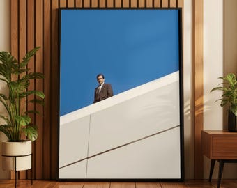 Póster de The Office, divertido cuadro de Michael Scott, lámina de la clásica serie de televisión, decoración minimalista en blanco y negro para el hogar.
