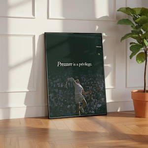 Motivational Tennis Poster, Sports Quote Wall Art, Classic Tennis Open Print, Minimalist Gym Home Decor