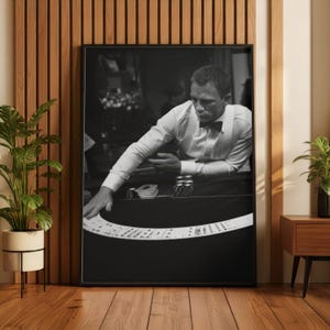 Casino Royale Poster, Classic Movie Print, Minimalist Black and White Home Decor