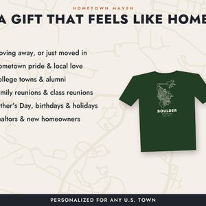 Personlig hemstadskarta-t-shirt, anpassad gatukarta-t-shirt för valfri amerikansk stad eller ort, hemstadspresent, flyttpresent, unisexskjorta bild 11