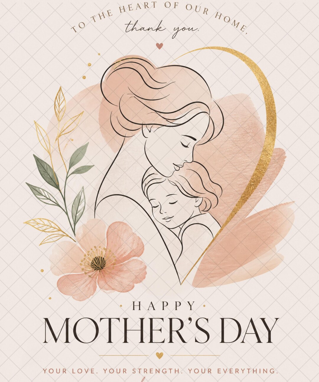 Happy Mother’s Day Printable Wall Art | Minimalist Mother & Child ...