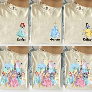 Coquette Bow Disney Princess Vintage Shirt, Belle Ariel Elsa Cinderella, Magic Kingdom Magical Castle Tee, Walt Disney Disney Girl Trip Gift image 1