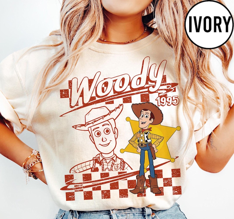 Vintage Disney Pixar Toy Story All Characters Checkered Signature Shirt, Woody, Buzz, Jessie, Bo Peep, Personalized Group Matching 2026 Tee image 2