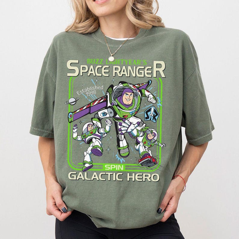 Vintage Buzz Lightyear To Infinity And Beyond-shirt, Toy Story Pixar Disney-T-shirt, Space Ranger-shirt, bijpassende Disneyland Family Trip-shirt afbeelding 5