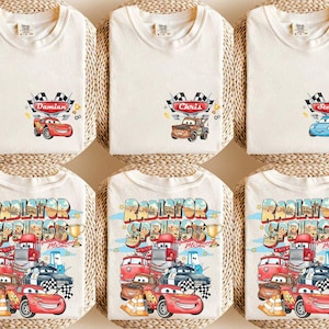 Camiseta personalizada de Disney Cars, camiseta de Lightning McQueen de Pixar, camiseta de Tow Mater Doc Hudson de Radiator Springs, camiseta de Disney Family Trip para Disneyland. imagen 1