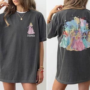 Coquette Bow Disney Princess Vintage Shirt, Belle Ariel Elsa Cinderella, Magic Kingdom Magical Castle Tee, Walt Disney Disney Girl Trip Gift image 7