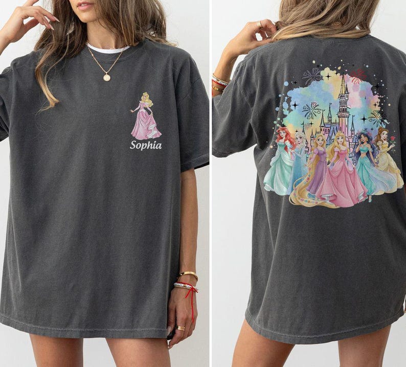 Coquette Bow Disney Princess Vintage Shirt, Belle Ariel Elsa Cinderella, Magic Kingdom Magical Castle Tee, Walt Disney Disney Girl Trip Gift image 7