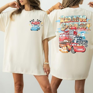 Camiseta personalizada de Disney Cars, camiseta de Lightning McQueen de Pixar, camiseta de Tow Mater Doc Hudson de Radiator Springs, camiseta de Disney Family Trip para Disneyland. imagen 3