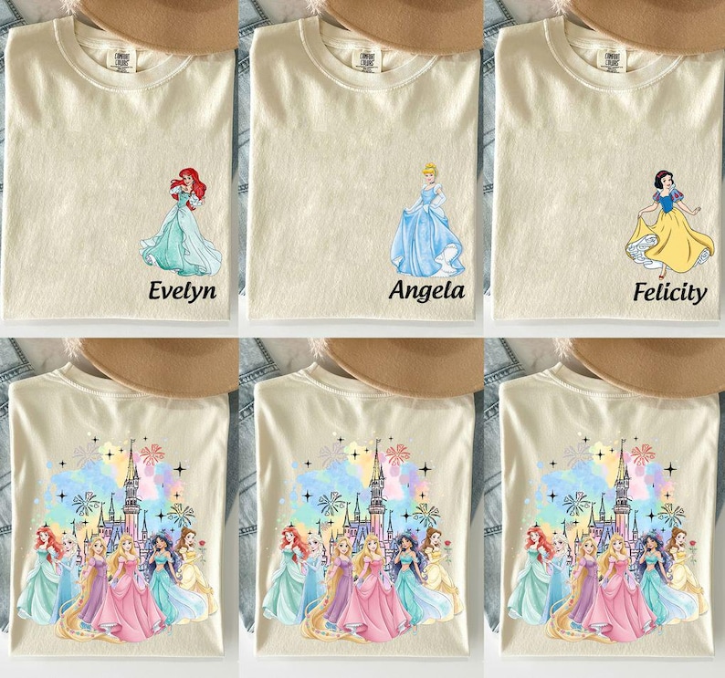 Coquette Bow Disney Princess Vintage Shirt, Belle Ariel Elsa Cinderella, Magic Kingdom Magical Castle Tee, Walt Disney Disney Girl Trip Gift image 1