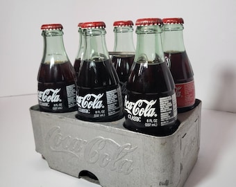 1950's Vintage Coca Cola Aluminum Carrier w/ Olympics Commemorative Bottles