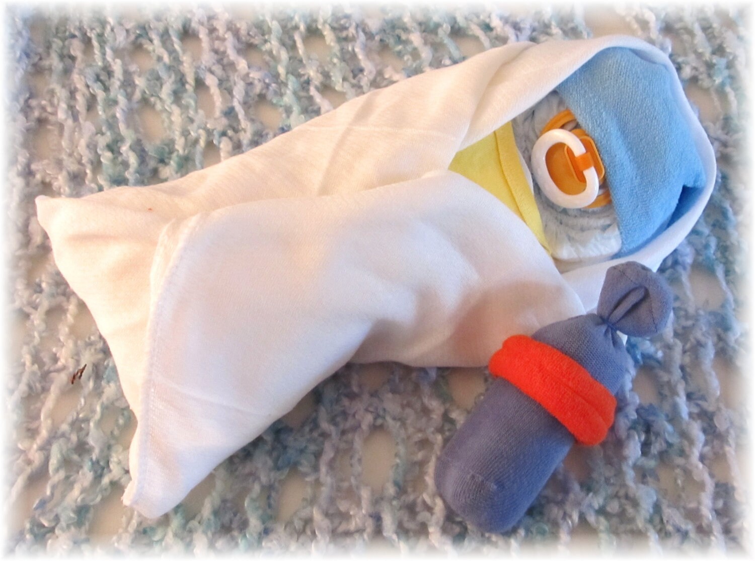 Diaper Cake swaddle Me Boy Baby Shower Gift Etsy