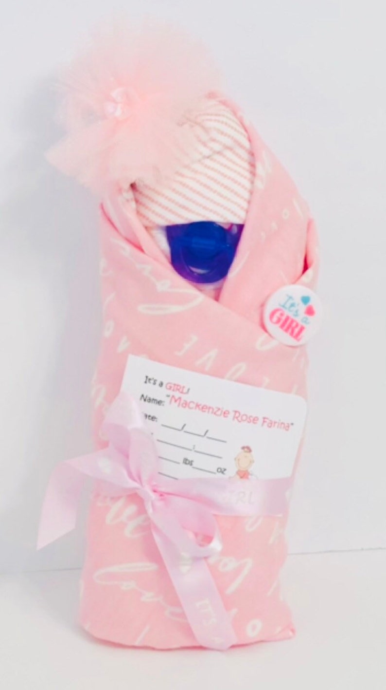 Diaper Cake swaddle Me Girl Baby Shower Gift Etsy