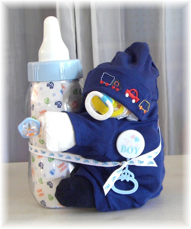 Diaper Cake Diaper Baby Boy &amp; Bottle Bank Baby Etsy