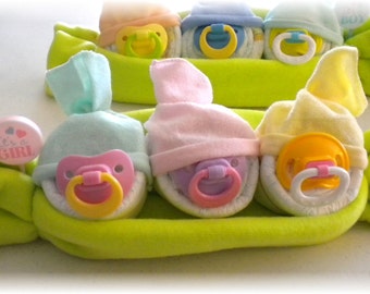 Baby Shower Girl "Sweet Peas In A Pod" Diaper Cake Alternative