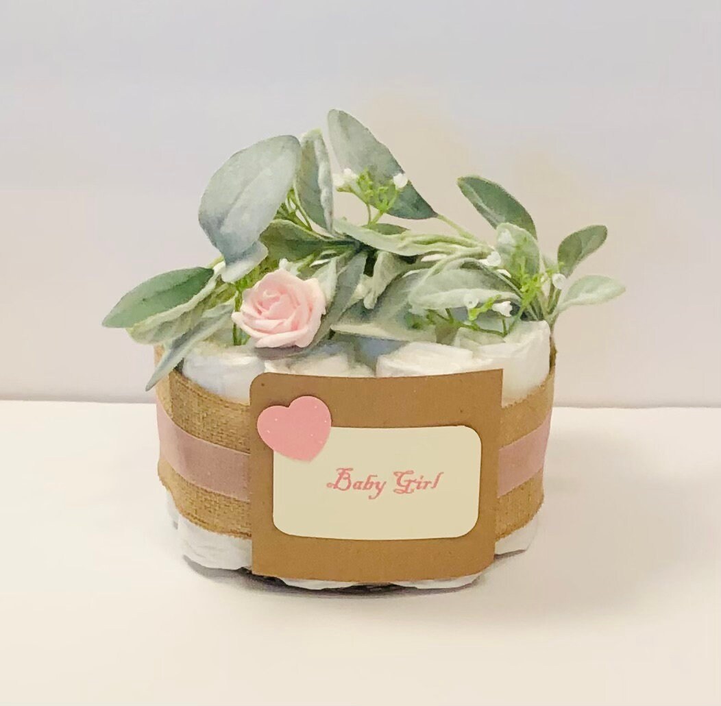 Baby Shower Girl “BIGGER” Mini Diaper Cakes Set of 6 Rose Theme - Etsy