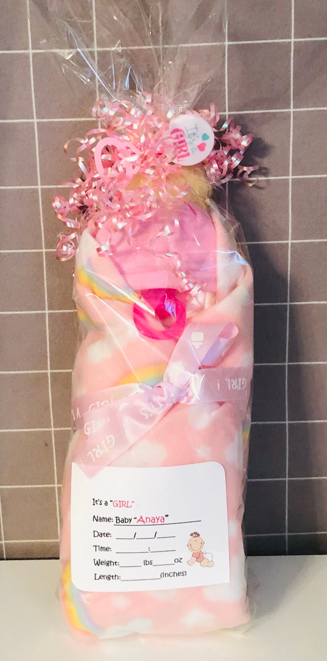 Diaper Cake Swaddle Me Girl Baby Shower Gift Etsy