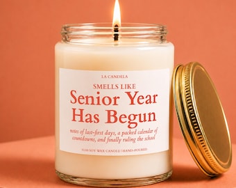 Senior Year Candle, Senior Year Has Begun, Senior First Day of School Gift, Graduation Countdown, High School Senior Gift, Class of 2027