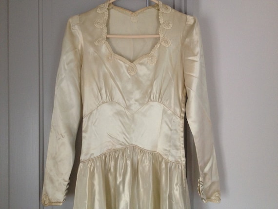 WWII Liquid Satin Wedding Gown