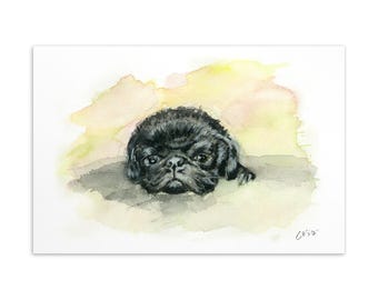 Meine Reise 024 – Japan Reise Aquarell Postkarte 10x15 – KuroInu
