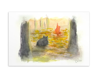 Reise 010 – Japan Reise Aquarell Postkarte 10x15 – YamiKaraNeko