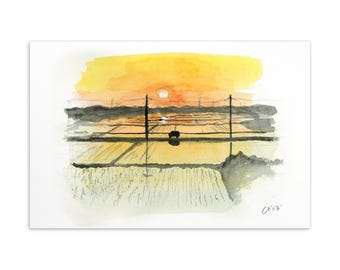 Reise 013 – Japan Reise Aquarell Postkarte 10x15 – TanboNiKei