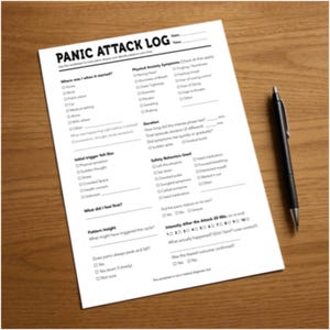 Panic Attack Log, Anxiety Episode Tracker (Instant Download)
