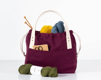 Town Bag - Knitting Project Bag - PDF Sewing Pattern - Fringe Supply Co.