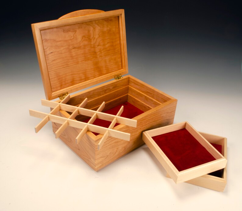 Custom Wood Jewelry Box Cherry Jewelry Box Wooden Keepsake Etsy