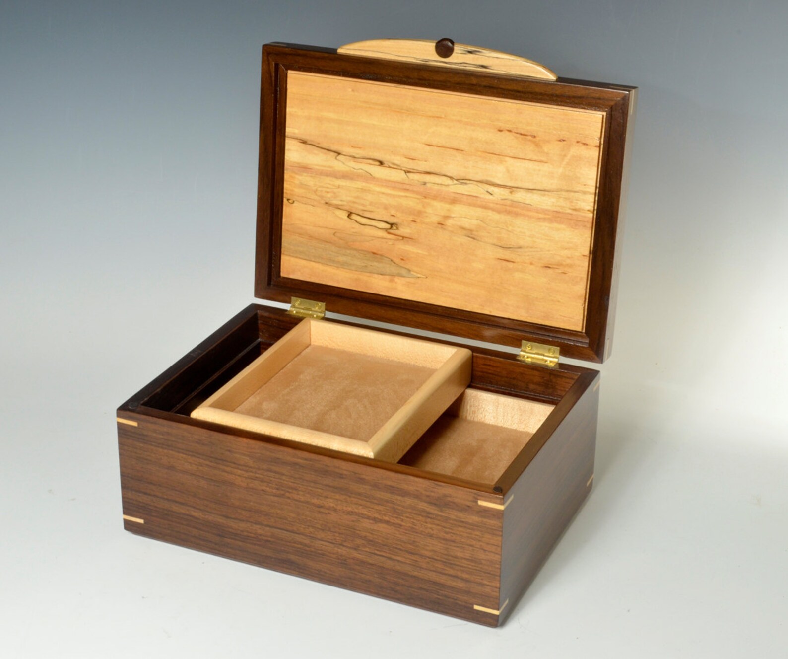 Peruvian Walnut Jewelry Box with Spalted Maple Lid Etsy