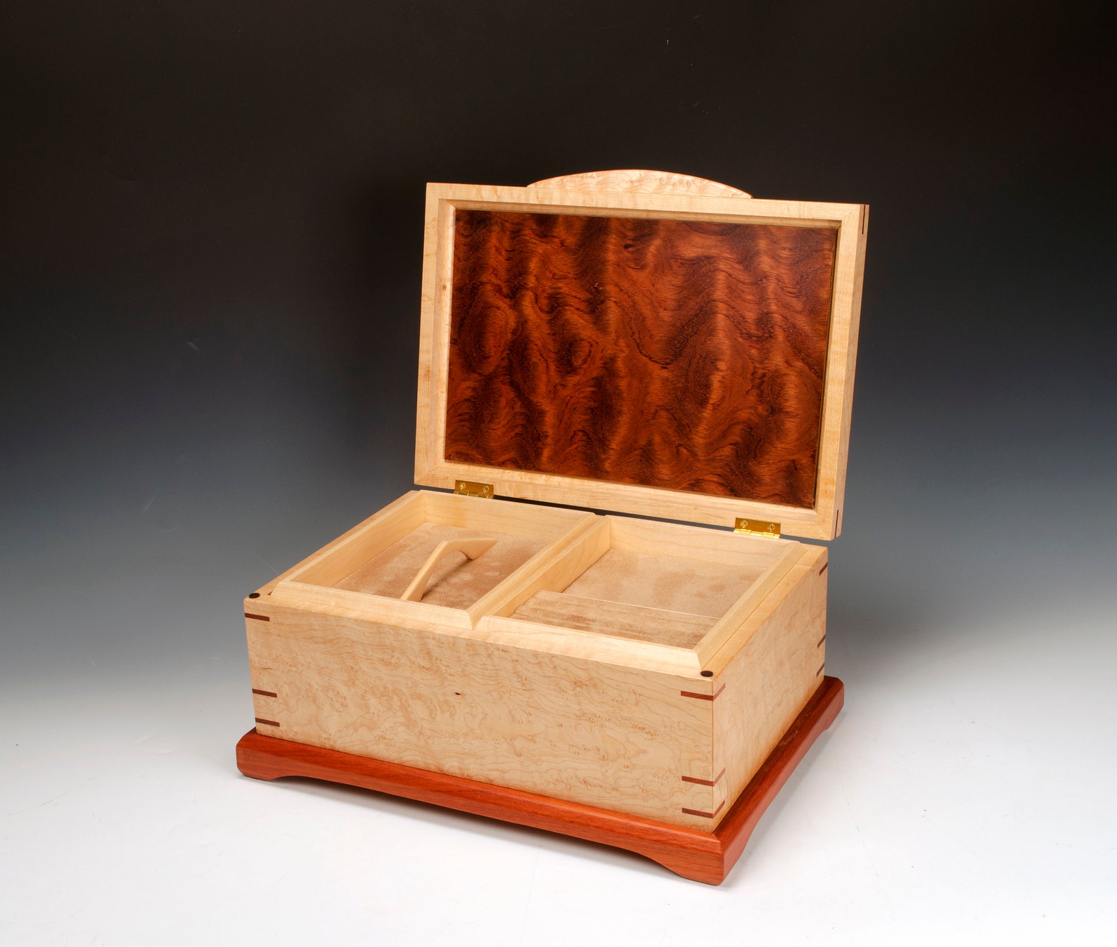 Custom wood jewelry box finely crafted with exotic veneers and Etsy