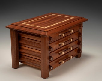 Wood jewelry box | Pagoda jewelry box | jewelry chest | wood box | handcrafted