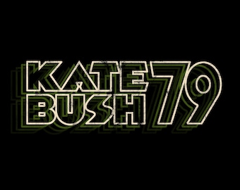 Camiseta de concierto con el logo retro del 79 de Kate Bush