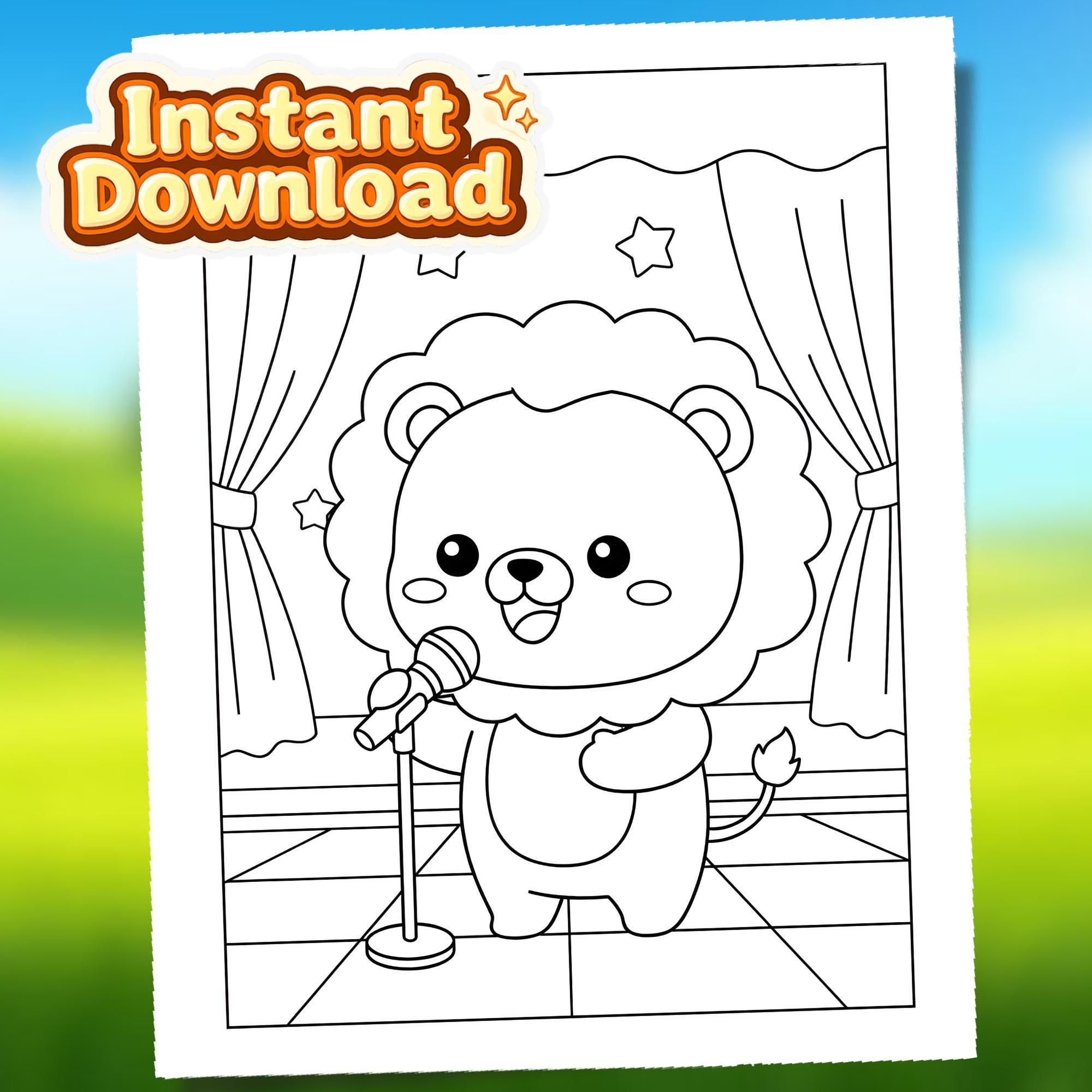 Musician Animals Coloring Book Printable PDF for Kids Ages 4-8, 20 ...