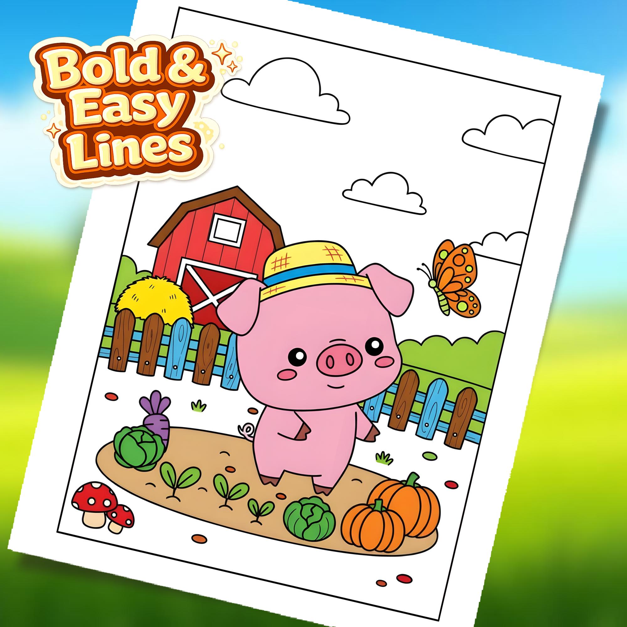 Chibi Farm Animals Coloring Pages Printable PDF Kids Ages 4-8, 20 Pages ...