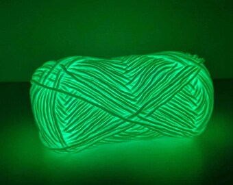 Glow Yarn Available in 11 Colors / Glow in the Dark Yarn / 100% Polyester Yarn / Fluorescent Yarn / Amigurumi Yarn / Neon Yarn / DIY Yarn