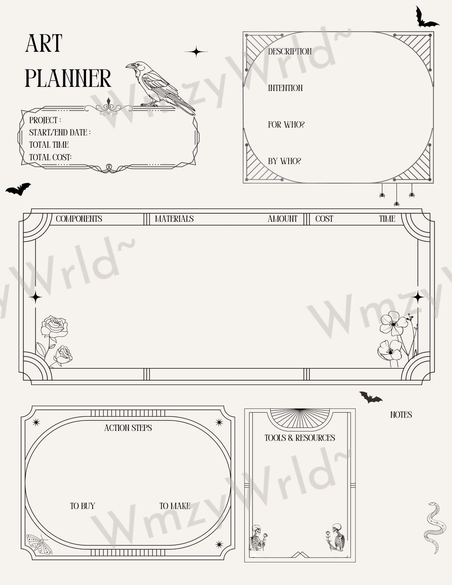 Creative Project Planner for Small Business Artist Printable Digital ...