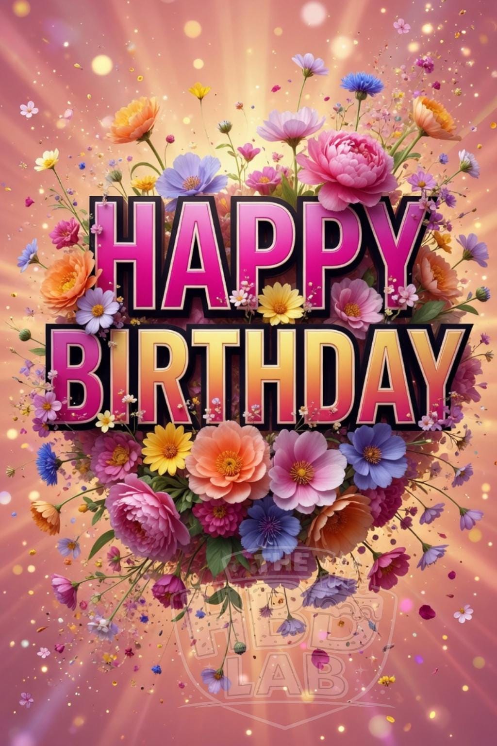 Floral Happy Birthday Card Digital Download – Shareable Ecard Text ...