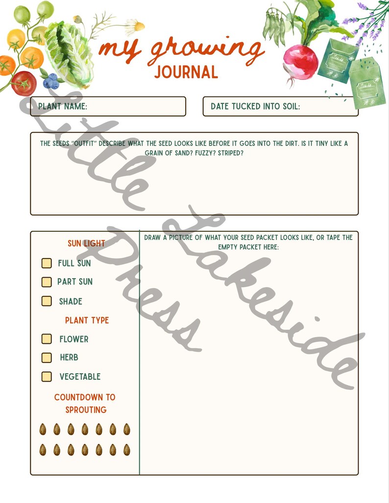 Kids Seed Journal | Charlotte Mason Nature Study, Spring Garden ...