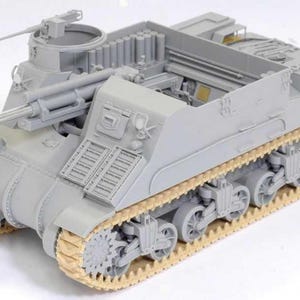 Maquette d'obusier américain M7 Priest 1/35 WWII, pièces gravées, diorama de blindage