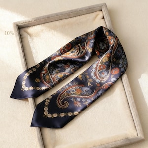 100% Mulberry Silk Scarf - Boho Printed Scarf image 6