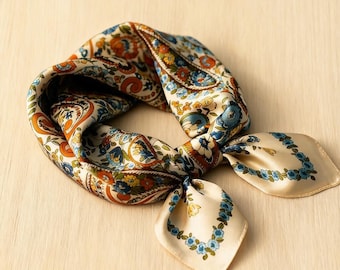 100% Mulberry Silk Scarf - Boho Printed Scarf