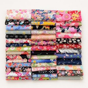 Japanese Mystery Fabric Charm Pack 5x5 Inch Squares Bundle, 42 pieces of Assorted Cotton Prints, Made in Japan