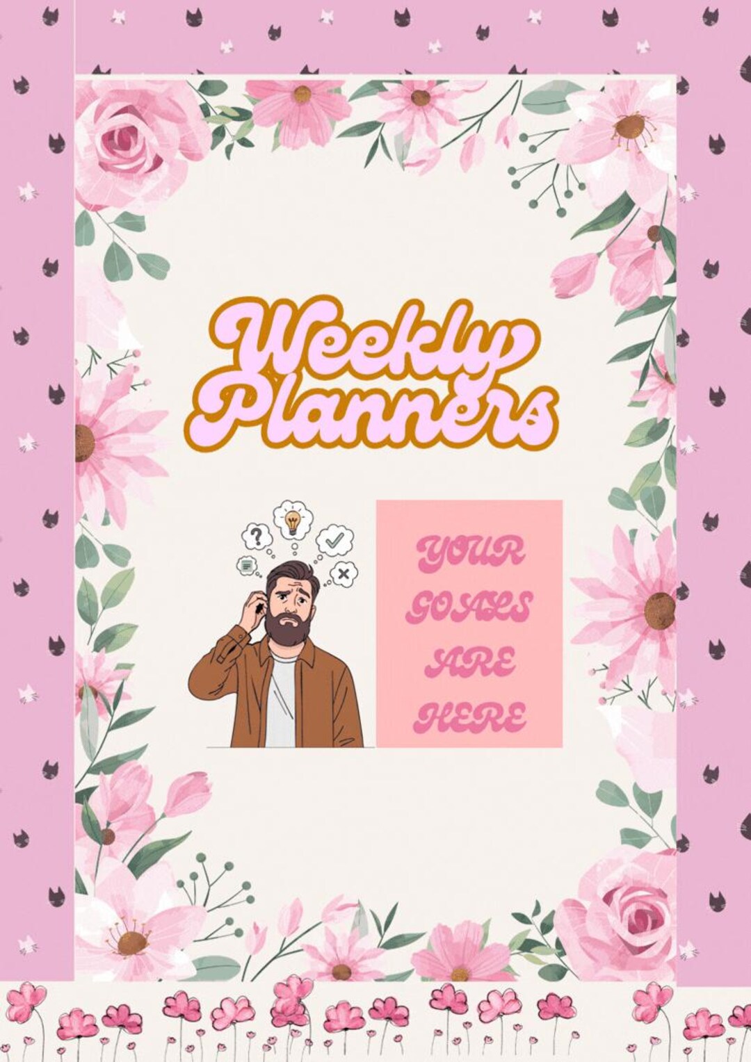 4-week Pink Floral Weekly Planner, Organizer (digital Download) - Etsy